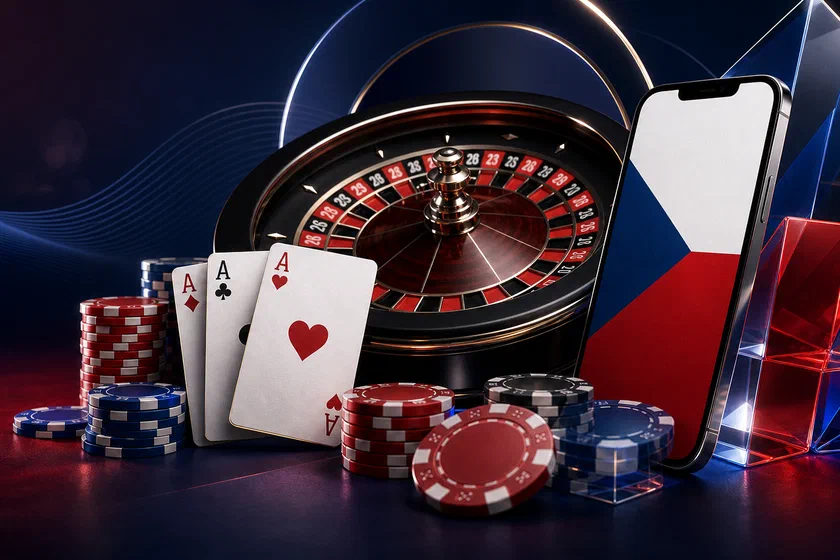 Online casino hero pro Česko se smartphonem a českou vlajkou